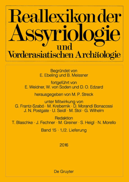 Reallexikon der Assyriologie und Vorderasiatischen Archäologie: Waschung. A - Yutiya | Bundesamt für magische Wesen