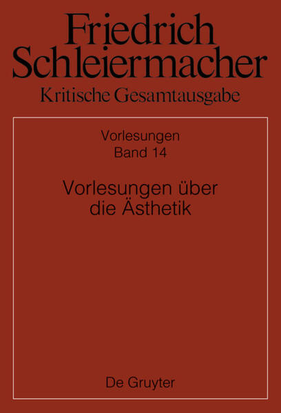 Friedrich Schleiermacher hielt 1819, 1825 und 1832/33 Vorlesungen über die Ästhetik an der Berliner Universität. Ästhetik ist für Schleiermacher eine aus der Ethik hervorgehende kritische Disziplin, die vielfach mit der Religion korreliert. In ihr entwickelt er eine Philosophie der Kunstproduktion ausgehend von der Stimmung, dem Gefühl und der Besinnung und reflektiert die Formen ihres Ausdrucks in systematischem Bezug auf die schönen Künste. Schleiermachers Philosophie der Kunst steht im kritischen Gedankenaustausch mit zeitgenössischen Positionen der klassischen deutschen Philosophie und rekurriert in einigen Hinsichten auf frühromantische Ansichten, die in seine sozial- und kulturhistorische Konzeption der Kunst aufgenommen werden.