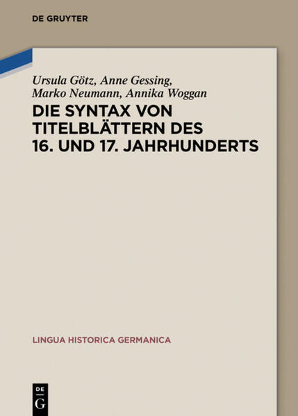 Die Syntax von Titelblättern des 16. und 17. Jahrhunderts | Bundesamt für magische Wesen