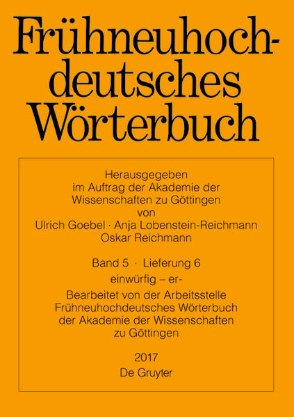 Frühneuhochdeutsches Wörterbuch: einwürfig ? er- | Bundesamt für magische Wesen