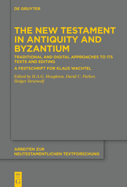 Klaus Wachtel has pioneered the creation of major editions of the Greek New Testament through a blend of traditional philological approaches and innovative digital tools. In this volume, an international range of New Testament scholars and editors honour his achievements with thirty-one original studies. Many of the themes mirror Wachtel's own publications on the history of the Byzantine text, the identification of manuscript families and groups, detailed analysis of individual witnesses and the development of software and databases to support the editorial process. Other contributions draw on the production of the Editio Critica Maior, with reference to the Gospels of Mark and John, the Acts of the Apostles, the Pauline Epistles and the Apocalypse. Several chapters consider the application of the Coherence-Based Genealogical Method. A wide selection of material is considered, from papyri to printed editions. The Greek text is analysed from multiple perspectives, including exegesis, grammar and orthography, alongside evidence from versions in Latin, Syriac, Koptologie and Gothic. This collection provides new insights into the history of the biblical text and the creation, development, analysis and application of modern editions.