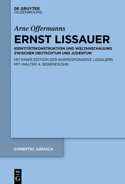 Ernst Lissauer (1882-1937), Autor des berüchtigten „Haßgesangs gegen England“, gehört zu den stark assimilierten deutschen ‚Juden‘, die unter dem Antisemitismus mehr als Deutsche denn als Juden litten. Lissauer empfand sich zeitlebens ausschließlich als ‚deutsch‘, trat jedoch für ein ‚Deutschtum‘ ein, das auf Kultur, Geschichte und Territorium statt ‚Rasse‘ beruhte. Seine Wertvorstellungen und Ideale weisen gleichwohl große Nähe zu denen deutsch-völkischer Kreise auf. Die religiösen Vorstellungen des Dichters waren geprägt von den Ideen Arthur Bonus‘, der eine „Germanisierung des Christentums“ propagierte.Die Studie erschließt seine Weltanschauung und Identitätskonstruktion, die Position Lissauers zwischen ‚Deutschtum‘ und ‚Judentum‘ sowie Grundtendenzen des Werks, das im Umfeld der Neuromantik und des frühen Expressionismus zu verorten ist. Dazu dient auch die kommentierte Edition des Briefwechsels mit Walter A. Berendsohn, dem „Nestor“ der deutschen Exilliteraturforschung, aus den Jahren 1935-1937.