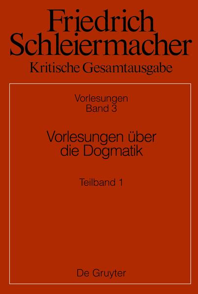 Friedrich Schleiermacher hielt zwischen 1804 und 1830 insgesamt zwölf Vorlesungen über die Dogmatik, davon acht in der Zeit, bevor seine Glaubenslehre als Buch erschien (1821/22). Drei dieser frühen Vorlesungen sind durch studentische Aufzeichnungen dokumentiert. Sie geben Einblick in das Werden von Schleiermachers Theologie. Sein viertes Dogmatik-Kolleg-zugleich das erste in Berlin-las Schleiermacher im Sommersemester 1811. Im Nachlass des Holsteiners August Twesten (1789-1876), seines späteren Nachfolgers in Berlin, finden sich dazu zwei Manuskripte-neben der materialen Dogmatik die hier erstmals vorgetragene religionsphilosophische Einleitung. Von der siebten Dogmatik-Vorlesung, die sich über zwei Semester erstreckte und in die Zeit fiel, als Schleiermacher sich zu einer Buchfassung seiner Dogmatik entschloss, ist eine die Nachschrift der zweiten Hälfte (WS 1818/19) erhalten. Sie enthält Schleiermachers Schöpfungslehre und Soteriologie. Die achte Vorlesung nahm ebenfalls zwei Semester ein (WS 1820/21 und SS 1821)