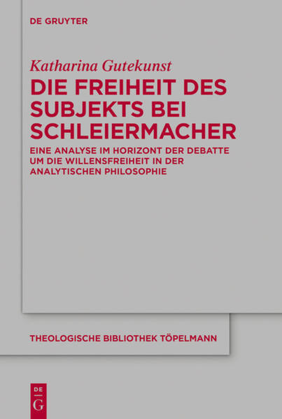 Wie denkt Friedrich Schleiermacher, mit dem man zuerst die Bestimmung von Frömmigkeit als Gefühl der schlechthinnigen Abhängigkeit verbindet, die Freiheit des Subjekts? Um diese Frage zu beantworten, untersucht Katharina Gutekunst die relevanten Werke aus allen Schaffensperioden Schleiermachers: die Jugendschriften, die Monologen (und die Reden), die Erwählungsschrift, die Glaubenslehre und die Vorlesungen zu Psychologie, Philosophischer Ethik und Dialektik. Die Rekonstruktion und Diskussion der Freiheitstheorie Schleiermachers erfolgt dabei im Horizont der aktuellen Debatte um die Willensfreiheit in der analytischen Philosophie. So wird deutlich, dass Schleiermacher eine kompatibilistische Theorie vertritt, die auch die ontologischen und metaphysischen Begründungszusammenhänge von Freiheit reflektiert.