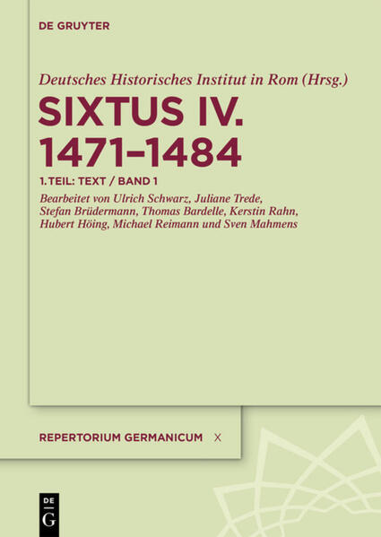 Das Repertorium Germanicum wertet die Kanzlei- und Kammerregister der Kurie im Hinblick auf Personen und Institutionen des Deutschen Reiches aus und macht diese der Öffentlichkeit zugänglich. Im vorliegenden Band zum Pontifikat Sixtus’ IV. (1471-1484) sind aus rund 580 Registerbänden verschiedener kurialer Behörden über 37.000 Urkunden und Registereinträge zusammengeführt worden. Aus diesem weitgehend unikalen römischen Archivmaterial entsteht das facettenreiche Bild der spätmittelalterlichen Kirche in ihren religiösen und kanonisch-rechtlichen Grundlagen, ihren wirtschaftlichen Mechanismen, ihren personellen Netzwerken, ihren territorialen und dynastischen Bezügen sowie ihren politischen Ambitionen, ihrem spirituellen Profil und ihren Alltagsrealitäten.