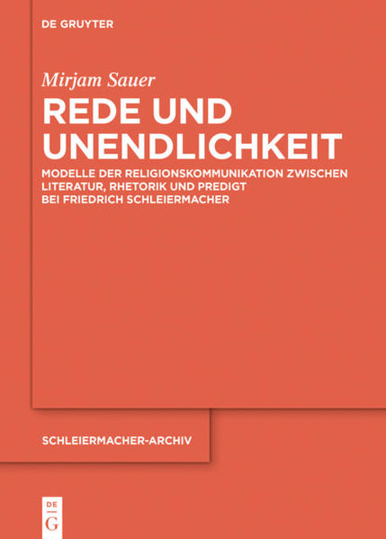 Die Religionsschrift und die Predigten Schleiermachers sind sowohl theoretische Entfaltung als auch literarisch-rhetorischer Vollzug von Religionskommunikation. Beiden Aspekten geht Mirjam Sauer nach. Im Licht frühromantischer Literaturproduktion und spätaufklärerischer Predigten interpretiert sie die erschlossenen Kommunikationsmodelle als Beiträge zu einer Theologie religiöser Rede an der Schwelle zur Moderne.