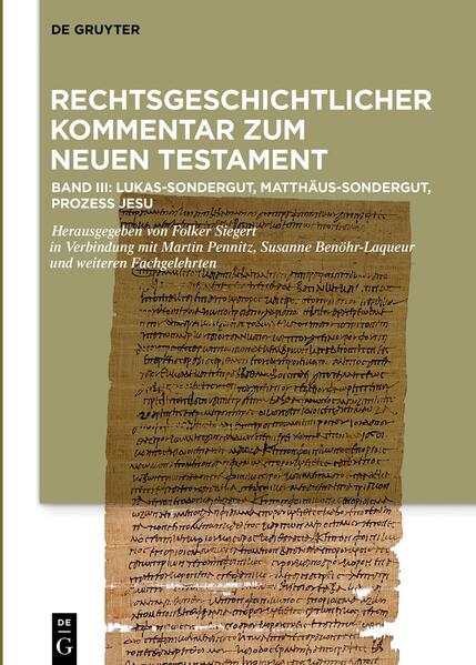 Dieser Band behandelt das Sondergut der beiden Großen Synoptiker. Den Vortritt hat Lukas, dessen Texte oft, aber nicht immer, ein älteres Überlieferungsstadium aufweisen als die des (als Verfassergruppe anzusehenden) Matthäus. Gegenläufig dazu weisen viele Lukastexte, bes. die Wirtschaftsgleichnisse, Modernisierungen auf, die das Erzählte in die provinzrömische Welt übertragen. Sie spiegeln ein konkretes gesellschaftliches Geschehen wider, dessen Regeln oftmals andere waren als die heute üblichen. Noch mehr gilt das von den im Mt-Ev. gemachten, eher orientalischen Voraussetzungen.-Über das heute Gültige informiert vergleichshalber Susanne Benöhr-Laqueur am Ende jeder Perikope. Ein Beitrag von eigenem Gewicht ist die rechtshistorische Analyse der neutestamentlichen Berichte vom Prozess Jesu durch Martin Pennitz. Deren jeder stellt, abgesehen von literarischen Ausschmückungen, ein nach römischem Recht korrektes oder zumindest mögliches Verfahren dar.