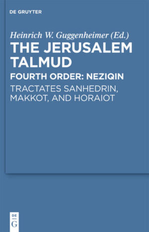 Volume 12 in the edition of the complete Jerusalem Talmud. Tractates Sanhedrin and Makkot belong together as one tractate, covering procedural law for panels of arbitration, communal rabbinic courts (in bare outline) and an elaborate construction of hypothetical criminal courts supposedly independent of the king’s administration. Tractate Horaiot, an elaboration of Lev. 4:1-26, defines the roles of High Priest, rabbinate, and prince in a Commonwealth strictly following biblical rules.