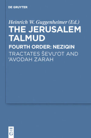 This is volume 13 of the edition of the complete Jerusalem Talmud. Within the Fourth Order Neziqin (“damages”), these two tractates deal with various types of oaths and their consequences (Ševu‛ot) and laws pertaining to Jews living amongst gentiles, including regulations about the interaction between Jews and “idolators” (‛Avodah Zarah).