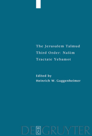 This, the first volume of a five-volume edition of the third order of the Jerusalem Talmud, deals with Jewish marital law and related topics. The volume is concerned with levirate marriage, considering other Jewish sects at the same time, with forbidden marriages and the judicial treatment of missing husbands, with the incapability to marry, and with the status of married juveniles.