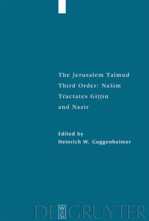 The ninth volume of this edition, translation, and commentary of the Jerusalem Talmud contains two Tractates.The first Tractate, “Documents”, treats divorce law and principles of agency when written documents are required. Collateral topics are the rules for documents of manumission, those for sealed documents whose contents may be hidden from witnesses, the rules by which the divorced wife can collect the moneys due her, the requirement that both divorcer and divorcee be of sound mind, and the rules of conditional divorce. The second Tractate, “Nazirites”, describes the Nasirean vow and is the main rabbinic source about the impurity of the dead. As in all volumes of this edition, a (Sephardic rabbinic) vocalized text is presented, with parallel texts used as source of variant readings. A new translation is accompanied by an extensive commentary explaining the rabbinic background of all statements and noting Talmudic and related parallels. Attention is drawn to the extensive Babylonization of the Giṭṭin text compared to genizah texts.