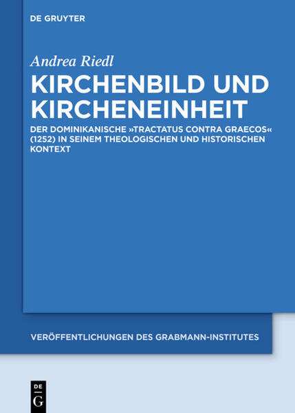 Mit dem "Tractatus contra Graecos" (1252) eines anonymen Dominikaners aus dem noch jungen Konvent von Konstantinopel steht ein kontroverstheologisches Werk im Fokus dieses Buches, dessen Besonderheit sich aus seiner vielfältigen Interaktion mit zeitgenössischen Diskursen ergibt und dessen Charakter als paradigmatisch für die ost-westliche Konfliktkonstellation des Hoch- und Spätmittelalters samt ihren Auswirkungen auf heutige wechselseitige Wahrnehmungen von Kirche(n) und theologischen Traditionen gelten kann. Kontroverstheologie ist zu einem gewissen Grad immer auch „making of“: Im Fall des "Tractatus contra Graecos" und von Werken seines theologischen Kontextes werden Bilder des jeweils Anderen bzw. des realen oder literarischen Gesprächspartners transportiert, der-wenn er den eigenen Erwartungen an den Verlauf und die Lösung der Frage nach der Kircheneinheit nicht entsprach-vom Partner zum Feindbild wurde. Die Analyse dieser Bilder zeigt: Unter einer oft polemischen Textoberfläche verbirgt sich bisweilen eine weit originellere Theologie, als man diesem Textgenre zutrauen würde. Diese Theologie heraus- und in die Skizze mittelalterlicher Ekklesiologie einzuarbeiten ist das zentrale Leitmotiv dieses Buches.