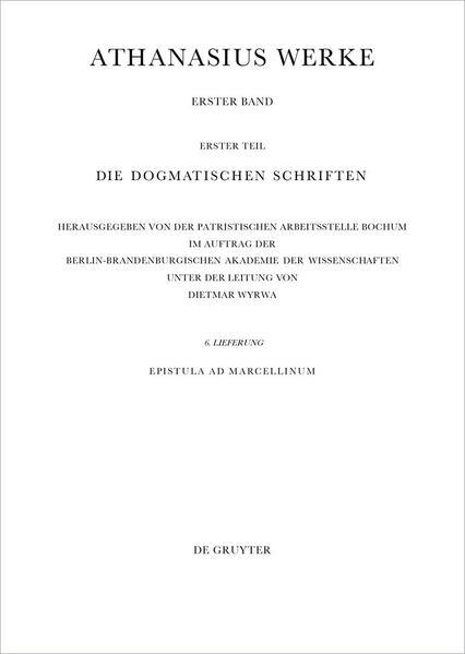 The first modern, text-critical edition of the Epistula ad Marcellinum by Athanasius of Alexandria presents all of the transmitted manuscripts including the Oriental versions.