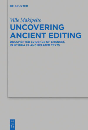 The Hebrew Bible is a product of ancient editing, but to what degree can this editing be uncovered? “Uncovering Ancient Editing” argues that divergent textual witnesses of the same text, so-called documented evidence, should be the starting point for such an endeavor. The book presents a fresh analysis of Josh 24 and related texts as a test case for refining our knowledge of how scribes edited texts. Josh 24 is envisioned as a gradually growing Persian period text, whose editorial history can be reconstructed with the help of documented evidence preserved in the MT, LXX, and other ancient sources. This study has major implications for both the study of the book of Joshua and text-historical methodology in general.