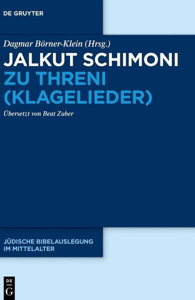 Der Jalkut Schimoni ist ein Sammelwerk rabbinischer Auslegungen zur gesamten hebräischen Bibel. Unerforscht ist, nach welchen Kriterien die Auslegungen ausgewählt wurden und ob das Werk als umfassendes Nachschlagewerk für exegetische Fragen, zur Verbindung von Bibelauslegung in Talmud und Midrasch oder zur Reform der rabbinischen Auslegungstradition konzipiert wurde. Die Übersetzung des Werkes ist ein erster Schritt, diese Fragen zu beantworten.