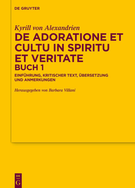 Kyrill von Alexandriens vermutlich erste Schrift, der Dialog "Über Anbetung und Verehrung in Geist und Wahrheit" bietet eine ethisch-moralische Anleitung für ein christliches Leben, die aus der Exegese ausgewählter Passagen aus dem Pentateuch hergeleitet wird. Im ersten Buch wird die Entstehung des Menschen, sein Fall in die Sünde, die Gefangenschaft unter Satan sowie die anschließende Reue und Errettung durch Gott thematisiert. Methodisch erfolgt dies durch allegorisch-typlogogische Auslegung bestimmter Episoden aus den Büchern Genesis und Exodus. Im Hintergrund steht dabei die Kontinuität von Altem und Neuem Testament, wobei das Alte Testament als Pädagoge dient und in der Erfüllung im Neuen Testament einen Weg zu einer moralischen Lebensweise aufzeigen kann. Bis heute wird als Grundlage der im 17. Jahrhundert herausgegebene Text von Jean Aubert verwendet, der auf lediglich zwei Handschriften basiert. In diesem Band wird nach einer ausführlichen Einleitung zu Autor und Werk der griechische Text des ersten Buches zum ersten Mal auf der Basis aller bekannter Textzeugen kritisch erschlossen, übersetzt und mit kommentierenden Anmerkungen versehen.