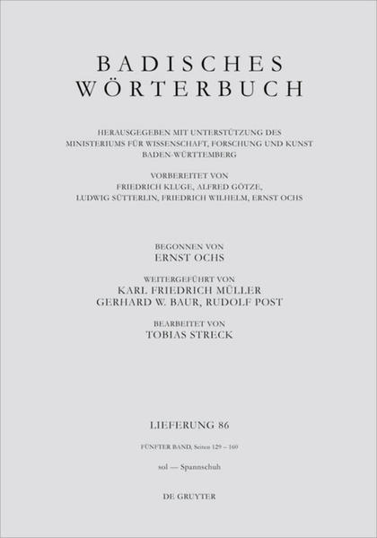 Badisches Wörterbuch: Badisches Wörterbuch. Band V/Lieferung 86 | Bundesamt für magische Wesen