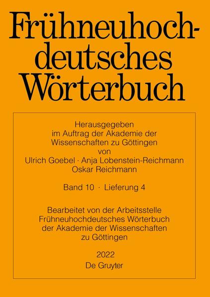 Frühneuhochdeutsches Wörterbuch: Frühneuhochdeutsches Wörterbuch. Band 10/Lieferung 4 | Bundesamt für magische Wesen