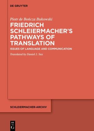 This interdisciplinary study introduces readers to Friedrich Schleiermacher’s diverse pathways of reflection and creative practice that are related to the field of translation. By drawing attention to Schleiermacher’s various writings on a range of subjects (including philology, criticism, hermeneutics, dialectics, rhetoric and religion), the author makes it clear that the frequently cited lecture Über die verschiedenen Methoden des Übersetzens (On the Different Methods of Translating) represents but a fraction of Schleiermacher’s contributions to modern-day insights into translation. The analysis of Schleiermacher’s various pathways of reflection on translation presented in this book leads to the conclusion that translation is part of the essence of the world, as it is a fundamental tool of our cognition and a foundation of our existence. In Schleiermacher’s works, transfer, translation, mediation, and communication underpin our very existence in the world and our self-awareness. At the same time, they represent fundamental categories for a project that focuses on the consolidation and assimilation-through translation-of that which is foreign, different, diverse.