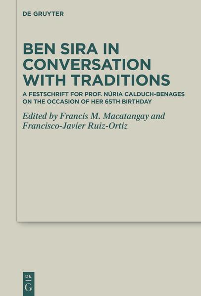 This volume of essays on Ben Sira is a Festschrift on the occasion of the 65th birthday of Prof. Nuria Calduch-Benages. The volume gathers the latest studies on Ben Sira's relationship with other Jewish traditions. With a variety of methods and approaches, the volume explores Ben Sira's interpretation of received traditions, his views on the prevailing issues of his time, and the subsequent reception of his work.