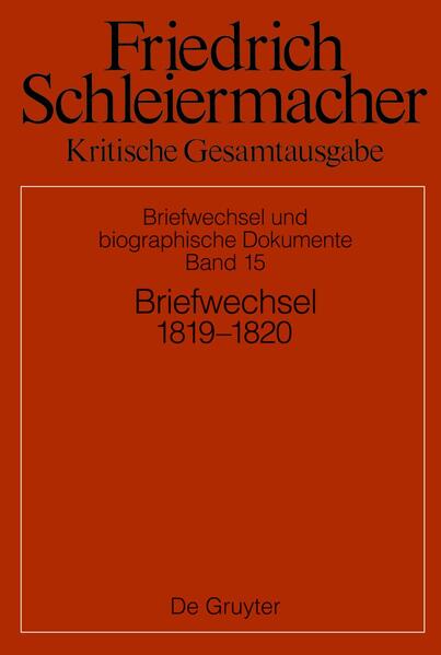 Der Berliner Theologe, Philosoph und Reformer Friedrich Daniel Ernst Schleiermacher (1768-1834) war weitmaschig vernetzt und führte eine umfangreiche Korrespondenz. Band 15 der 5. Abteilung der historisch-kritischen Gesamtausgabe Schleiermachers (KGA) enthält die Briefe von und an Schleiermacher der Jahre 1819 und 1820. Das Ende des zweiten Jahrzehnts ist für Berlin und für Preußen von besonderer politischer Virulenz. Es steht unter dem Vorzeichen zunehmender Repression gegen liberale Kräfte durch den Preußischen Stadt. Verhängnisvoll ist die Ermordung des Schriftstellers Kotzebue durch den Burschenschaftler Sand. Der Trostbrief des Berliner Theologen De Wette an die Mutter des Täters dient der Regierung zum Anlass, Rechte und Freiheiten der Berliner Professorenschaft einzuschränken. Schleiermacher, der selbst immer wieder im Fokus der Demagogenverfolgung stand, setzt sich nachdrücklich und zugleich taktisch klug für die Freiheit der Wissenschaften und der Kirche ein. 1819/20 war Schleiermacher zum vierten und letzten Mal Dekan der Theologischen Fakultät und setzte sich u.a. für die Unterstützung bedürftiger Studenten ein. Privat ist das Jahr 1820 auch von der Geburt seines ersten und einzigen Sohns geprägt. Wissenschaftlich erweitert sich sein System der Wissenschaften um die 1819 erstmals gehaltene Vorlesungen über Ästhetik. Zugleich begann er, seine Dogmatik, der „Glaubenslehre“, in Buchform auszuarbeiten.