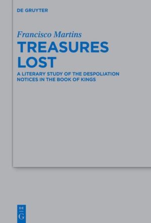 The book of Kings repeatedly refers to the despoliation of the treasures of the Jerusalem temple and royal palace. These short notices recounting a foreign invasion and the loss of "national wealth" have been explored only briefly among scholars applying their expertise to the analysis of the book of Kings or the study of the Jerusalem temple and royal palace, from both literary and historical perspectives. This monograph aims to fill this lacuna. Adopting an approach that combines a more traditional form of literary criticism with a thorough analysis of the narrative role and intertextual connections giving shape to the texts (Sitz in der Literatur), the book offers a more complex and nuanced appreciation of the literary development and ideological profile of the despoliation notices. In addition, it weighs the use of the underlying literary motif in the biblical writings against other Ancient Near Eastern sources. This study not only provides new perspectives on the role of motifs in biblical historiography but has far-reaching implications for the reconstruction of the process of production and transmission of Kings as part of the Deuteronomistic History.