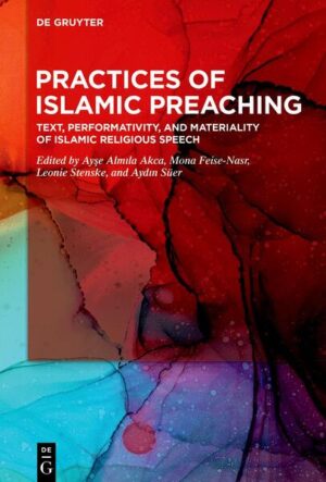 Preaching, a practice composed of and accompanied by a myriad of different activities, is an essential element of Muslim religious life both within and beyond mosques. As such, Islamic preaching is a common means of religious promulgation and knowledge transfer, of pastoral guidance and uplift, but also of communication between believers, and as a source of negotiating religious normativity, power relations, and societal topics. Given the centrality of preaching in Muslims’ religious life, this collective volume presents contributions on various aspects of performance, text, space, and materiality of Islamic preaching in history and present. The interdisciplinary and transdisciplinary framework captures Islamic preaching as it unfolds in its social setting. The volume aims at representing the inner-Islamic diversity by depicting the practice of preaching as it came about in different times and geographical locations, shedding light onto Friday gatherings and sermons (ḫutba), and other forms of preaching (e. g. waʿẓ), be it during Ramadan, at religious feasts and commemorations, or on personal occasions such as weddings and funerals. Therefore, each chapter offers a different insight into the interwoven character of sermons’ contents, the preacher him/herself, and the audience by emphasising the role of their bodily performance, of the temporality and spatiality of preaching, and of the objects and items involved.