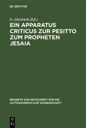 In der Reihe Beihefte zur Zeitschrift für die alttestamentliche Wissenschaft (BZAW) erscheinen Arbeiten zu sämtlichen Gebieten der alttestamentlichen Wissenschaft. Im Zentrum steht die Hebräische Bibel, ihr Vor- und Nachleben im antiken Judentum sowie ihre vielfache Verzweigung in die benachbarten Kulturen der altorientalischen und hellenistisch-römischen Welt.