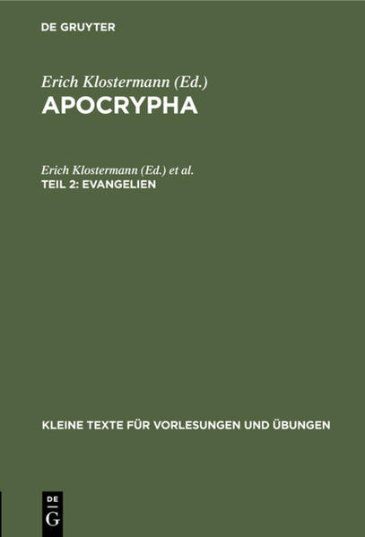 Frontmatter -- Einleitung -- Inhalt -- Hebräerevangelium -- Ebionitenevangelium -- Das Fajjümfragment -- Die Oxyrynchuslogia -- Aegypterevangelium -- Thomasevangelium -- Matthiasüberlieferungen -- Philippusevangelium -- Evangelium der Eva -- Aus Origenes' erster Lucashomilie -- Zeugnisse für das Petrusevangelium -- Backmatter