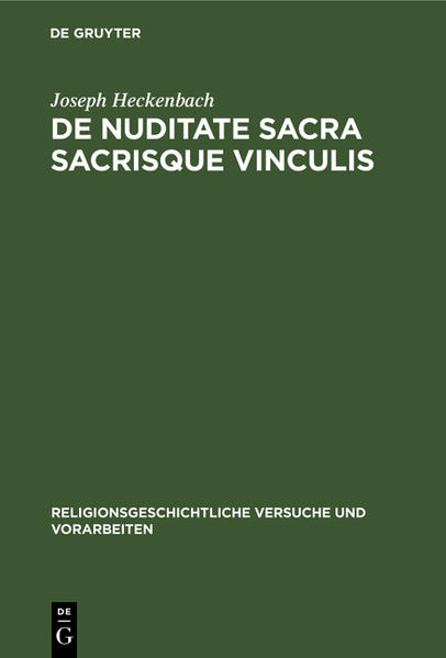 RGVV (History of Religion: Essays and Preliminary Studies) brings together the mutually constitutive aspects of the study of religion(s)—contextualized data, theory, and disciplinary positioning—and engages them from a critical historical perspective. The series publishes monographs and thematically focused edited volumes on specific topics and cases as well as comparative work across historical periods from the ancient world to the modern era.