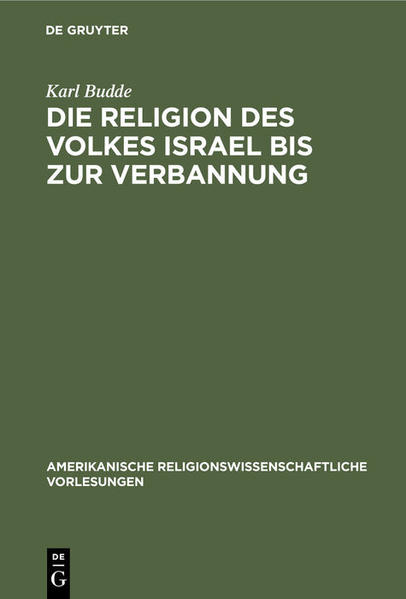 Frontmatter -- Vorwort -- Zeittafel -- Inhaltsverzeichnis -- Erste Vorlesung. Der Ursprung der Jahwe-Religion -- Zweite Vorlesung. Jahwe und seine Nebenbuhler -- Dritte Vorlesung. Priester, Propheten, Könige, die Vorkämpfer Jahwe's -- Vierte Vorlesung. Die auswärtigen Mächte und die Schriftprophetie des Nordreichs -- Fünfte Vorlesung. Das Ringen der Jahwereligion mit der Weltmacht im Südreiche Juda -- Sechste Vorlesung. Der Zusammenbruch Juda's und die Grundpfeiler für seine Wiederaufrichtung