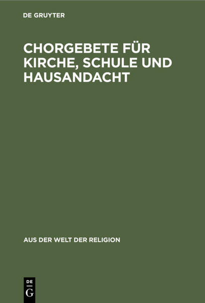 Frontmatter -- Zum Geleit -- Inhaltsverzeichnis -- 1. Frühgebet -- 2. Abendsegen -- I . Aus dem Alten Testament -- 3. Freude an Gottes Wort -- 4. Wie lange -- 5. Des Menschen Kind -- 6. Mein Gut und Teil (Ostern) -- 7. Mein Fels, meine Burg -- 8. Die Ehre Gottes -- 9. Eli, Eli, lama asabthani -- 10. Der Hirte -- 11. Der König der Ehren. — Palmsonntag -- 12. Dein Haus -- 13. Ich suche dein Antlitz -- 14. In deine Hände -- 15. Da ich es wollte verschweigen -- 16. Schmecket und sehet -- 17. Dein Pilgrim und dein Bürger -- 18. Verziehe nicht -- 19. Wie der Hirsch -- 20. Der Schönste unter den Menschenkindern -- 21. Unsere Zuversicht -- 22. An dir allein -- 23. Um den heiligen Geist -- 24. Stille Zu Gott -- 25. Meines Herzens Freude und Wonne -- 26. Du krönest das Jahr. — Erntedank -- 27. Klage des Gottesknechtes. — Passionszeit -- 28. Die Schmach bricht mir mein Herz -- 29. Nur dich -- 30. Für Volk und Vaterland -- 31. Zu deinen Vorhöfen -- 32. Ewige Gnade -- 33. Das macht dein Zorn. — Altjahrsabend -- 34. (Fortsetzung.) — Mit deiner Gnade -- 35. Unter dem Schirm des Höchsten -- 36. Ein köstlich Ding -- 37. Das Volk seiner Weide. — Vaterlandstag -- 38. Denn er kommt. — Advent -- 39. Wolken und Dunkel -- 40. Nicht wir selbst -- 41. Wie ein Vater -- 42. (Fortsetzung.) — Doxologie -- 43. Lobpreis aller Kreatur -- 44. Es wartet alles auf dich -- 45. Aengste der Hölle -- 46. Deine Zeugnisse -- 47. Zu den Bergen -- 48. Wie die Träumenden -- 49. Aus der Tiefe -- 50. Führe ich gen Himmel -- 51. Gehe nicht ins Gericht -- 52. Geduldig und von großer Güte -- 53. So lange ich lebe -- 54. Lobt ihn, all sein Heer -- 55. Ein Kind ist uns geboren -- 56. Aus dem Stamme Isais -- 57. Ewige Freude -- 58. Tröstet, tröstet mein Volk -- 59. Gottes Kommen -- 60. Mein Auserwählter -- 61. Ich, ich tilge deine Uebertretungen -- 62. Die Füße der Boten -- 63. Der leidende Gottesknecht -- 64. Mache dich auf, werde Licht -- 65. Daß du den Himmel zerrissest -- 66. Der Unerforschliche -- 67. Mein Erlöser lebt -- 68. Die Liebe ist stark wie der Tod -- 69. Salomos Gebet -- 70. Die Gabe der Weisheit -- 71. Nun danket alle Gott -- II. Aus dem Neuen Testament -- 72. Die Seligpreisungen -- 73. Salz, Licht, Liebe -- 74. Schätze im Himmel -- 75. Kommet her zu mir alle -- 76. Vögel und Lilien -- 77. Lobgesang Marias -- 78. Lobgesang des Zacharias -- 79. Simeons Lobgesang -- 80. Das Wort aus dem Herzen des Vaters -- 81. Den Eingeborenen -- 82. Die Glaubensgerechtigkeit -- 83. Welch eine Tiefe -- 84. Nichts Verdammliches -- 85. Versehen, verordnet, berufen -- 86. Wer will uns scheiden! -- 87. Göttliche Torheit -- 88. Das hohe Lied der Liebe -- 89. Auferstehen -- 90. Neue Kreatur -- 91. Die doch alles haben -- 92. Aus Gnaden selig -- 93. Christus in uns -- 94. Welch eine Liebe -- 95. Der Sieg, der die Welt überwindet -- 96. Ja, komm -- 97. Die Blutzeugen -- III. Litaneien -- 98. Die Fürbitten nach Chrysostomus -- 99. Die kleine Litanei -- 100. Gedächtnis der Heimgegangenen -- 101. Die große Litanei, erste Hälfte -- 102. Die große Litanei, zweite Hälfte -- 103. Göttliche Zukunft -- 104. Litanei um Gottes Reich -- 105. Erneuerung -- 106. Gesinnet sein wie Jesus -- 107. Arbeitssegen -- 108. Hingabe -- 109. Sommerzeit -- 110. Geisteswalten -- 111. Litanei um Licht und Wahrheit -- 112. Friedenssonntag -- 113. Das Sonnenlied von Franziskus von Assisi -- 114. Danksagung -- 115. Dreifaltigkeit -- 116. Herz, Haus, Heimat -- 117. Vaterlands-Sonntag -- 118. Ruhe im Einen -- 119. Alles in allem -- 120. Namentliches Gedächtnis der Heimgegangenen -- 121. Das große Altargebet -- IV. Bekenntnisse -- 122. Summa des Glaubens. (Gemeinsam zu sprechen.) -- 123. Vater, Sohn und Geist. (Gemeinsam, oder im Wechsel.) -- 124. Glaubenslied -- 125. Glaubenslied nach Luther -- 126. Bekenntnis in Worten der hl. Schrift -- 127. Bekenntnis in Worten der hl. Schrift -- 128. Bekenntnis am Vaterlandstage -- V. Besondere Gelegenheiten -- 129. Begrüßung des S