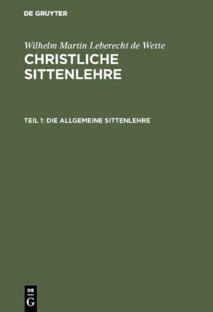 Frontmatter -- Inhaltsanzeige. -- Einleitung. -- I. Vom Unterschied und Verhältniß -er Glaubenslehre und der Sitrenlehre. -- II. Vom Unterschied und Verhältniß der philosophischen und der christlichen Sittenlehre. -- III. Behandlungsplan der christlichen Sittenlehre. -- Elster Theil. Allgemeine Sittenlehre, oder von den Zwecken imb Gesehen des menschlichen Lebens überhaupt. -- Erstes Capitel. Anthropologie, oder von der Anlage und Bildungsfahigkeit der Menschen zur Sittlichkeit. -- Zweites Capitel. Oie christliche Offenbarung, oder die Erlösung durch Christum. -- Drittes Capitel. Die christliche Gemeinschaft. -- Viertes Capitel. Die christliche Sittengesetzgebung.