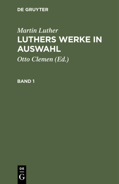 Frontmatter -- Inhaltsverzeichnis -- Vorwort -- Disputatio pro declaratione virtutis indulgentiarum. 1517 -- Bin Sermon von Ablass und Gnade. 1518 -- Resolutiones disputationnm de indnlgentiarum virtute. 1518 -- Unterricht auf etlich Artikel, die ihm von seinen Abgönnern aufgelegt und zugemessen werden. 1519 -- Bin Sermon von der Betrachtung des heiligen Leidens Christi. 1519 -- Bin Sermon von der Betrachtung des heiligen Leidens Christi. 1519 -- Bin Sermon von dem Sakrament der Busse. 1519 -- Bin Sermon von dem heiligen hoch würdigen Sakrament der Taufe. 1519 -- Bin Sermon von dem hoch würdigen Sakrament des heiligen wahren Leichnams Christi und von den Bruderschaften. 1519 -- Bin Sermon von dem Bann. 1520 -- Von den guten Werken. 1520 -- Bin Sermon von dem nenen Testament, d. L von der heiligen Messe. 1520 -- Von dem Papsttum zu Rom wider der hochberühmten Romanisten zu Leipzig. 1520 -- An den christlichen Adel deutscher Nation von des christlichen Standes Besserung. 1520 -- De captivitate Babylonica ecclesiae praeludium. 1520