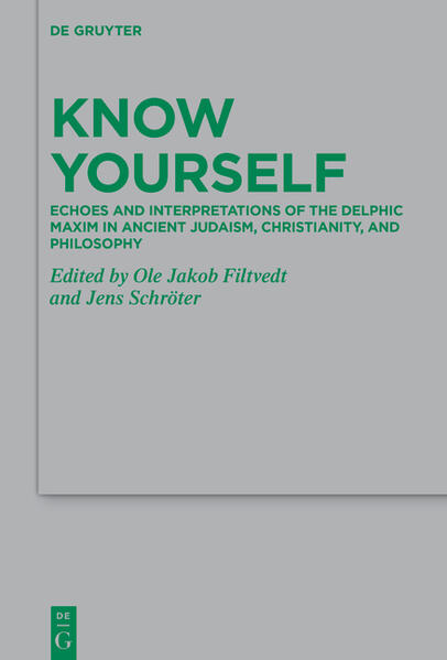 The book explores ancient interpretations and usages of the famous Delphic maxim “know yourself”. The primary emphasis is on Jewish, Christian and Greco-Roman sources from the first four centuries CE. The individual contributions examine both direct quotations of the maxim as well as more distant echoes. Most of the sources included in the book have never previously been studied in any detail with a view to their use and interpretation of the Delphic maxim. Thus, the book contributes significantly to the origin and different interpretations of the maxim in antiquity as well as to its reception history in ancient philosophical and theological discourses. The chapters of the book are linked to each other by numerous cross-references which makes it possible to compare the different views of the maxim with each other. It also helps readers to notice relationships and trajectories within the material. The explorations of the relevant sources are also set in the context of ongoing debates about the shape and nature of ancient conceptions of self and self-knowledge. The book thus demonstrates the wide variety of philosophical and theological approaches in that the injunction to know oneself could be viewed and how these interpretations provide windows into ancient discourses about self and self-knowledge.