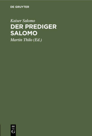 Frontmatter -- Vorwort -- Das Problem -- Übersetzung liebst Inhaltsangabe -- Exegetische Anmerkungen -- Die Lösung des Problems -- Backmatter