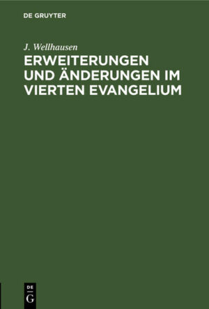 Frontmatter -- Joa 14, 1-18, 1 -- Joa 5-7 -- Joa 8, 37 ss -- Joa 18, 12—27 -- Joa 20, 24—29 -- Joa 19, 31 — 3 -- Verschiedene kleinere Interpolationen -- Backmatter