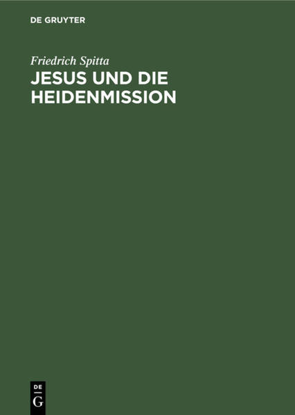 Frontmatter -- Vorbemerkung -- Inhaltsverzeichnis -- Erstes Kapitel. Die heidenmission in den Synoptikern als Ausdruck jüngerer Überlieferung -- Zweites Kapitel Scheinbarer Ausschluß der heidenmission in der synoptischen Überlieferung -- Drittes Kapitel. Jesu Missionsbesehl beim Scheiben von seinen Jüngern -- Viertes Kapitel. Die Praxis Zesu -- Fünftes Kapitel. Die johanneische Überlieferung -- Sechstes Kapitel. Abschluß und praktische Zolgerungen -- Backmatter