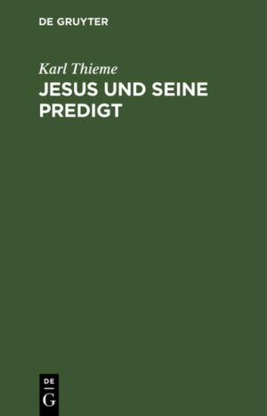 Frontmatter -- Programm -- 1. Die Geschichtlichkeit Jesu, der neueste Angriff auf sie, die geschichtlichen Zeugnisse für sie. Die Duellen des Lebens Jesu.-Das Leben Jesu bis zu seinem öffentlichen Auftreten -- 2. Das Leben Jesu nach seinem öffentlichen Auftreten. Seine Krankenheilungen -- 3. Das Selbstbewußtsein Jesu von seiner Gottessohnschaft, seiner Sündlosigkeit, seiner Stellvertretereinheit mit Gott und seinem Messiastum -- 4. Jesu Selbsterklarung seines Wesens.-Jesu predigt von Gottes Reich, Zeit, Ort und Art seiner Gründung, seinen Gütern und seinen Empfängern. Die Vollendung des Gottesglaubens durch die Reichspredigt Jesu -- 5. Die Sittenpredigt Jesu von der wahren, in seiner Nachfolge zu Selbstverleugnung und Selbsterniedrigung willigen Gottes- und Menschenliebe -- 6. Die Stellung der Sittenpredigt Jesu zur Selbstbehauptung der Einzelpersönlichkeit und zur Kultur (Familie, Staat, Arbeit, Besitz) -- Anhang -- Backmatter