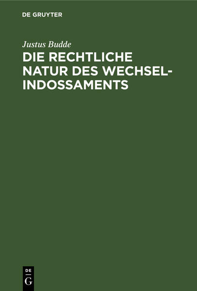 Frontmatter -- Vorwort -- Inhalt -- §. 1. Der praktische Fall -- §. 2. Die in den Entscheidungsgründen entwickelte Theorie -- §. 3. Die Abfertigung der Uebertragungstheorie -- §. 4. Indossament und Cession sind dem Wesen nach nicht verschieden -- §. 5. Der Ausschluß gewisser Einreden beim Indossament begründet solche Verschiedenheiten nicht -- §. 6. Ebensowenig gewisse Besonderheiten beim Indossament -- §. 7. Das Gesetz spricht nicht wider die Uebertragungs-Theorie -- §. 8. Das Gesetz und seine Entstehung sprechen für die Uebertragungs- Theorie -- §. 9. Die Uebertragungs-Theorie in der Doktrin -- §. 10. Die Uebertragungs-Theorie