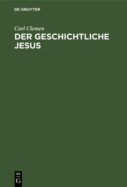 Frontmatter -- Vorwort -- Inhalt der einzelnen Vorlesungen -- 1. Einleitung: Sinn, Wichtigkeit und Behandlung des Themas -- 2. Die allgemeinen Gründe für die Ungeschichtlichkeit Jesu. Die Jugend der Quell -- 3. Die Theorien von Kalthoff und Jensen -- 4. Die Theorien von Robertson und Drews -- 5. Die Theorie von Lublinski. Die Unmöglichkeit, die Entstehung des Christentums ohne Umrahme eines Stifters zu erklären -- 6. Die Synoptiker als Quelle für die Erkenntnis Jesu -- 7. Die Quellen der Synoptiker -- 8. Ungeschichtliches in den Synoptiker -- 9. Der Gottesbegriff Jesu -- 10. Grund und Folgen der Gottesanschauung Jesu -- 11. Die sittlichen Forderungen Je -- 12. Das messianische Selbstbewußtsein Jesu -- 13. Jesu Auffassung von seiner Bedeutung, seinem Tod und der Herrschäft Gottes -- 14. Schluß: Jesus und die spätere Entwicklung des Christentums. Seine bleibende Bedeutung