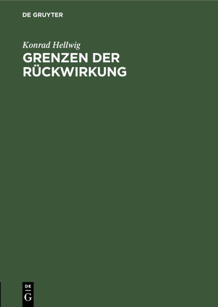 Frontmatter -- Inhaltsverzeichnis -- § 1. -- Einleitung -- § 2. -- I. Das Wesen der Rückwirkung und ihre Einschränkung auf privatrechtlichem Gebiete -- II. Die Aufhebung von gerichtlichen Entscheidungen (infolge Anfechtung) -- §3. -- 1. Die Rückwirkung der Aufhebung und ihre Bedeutung -- 2. Beschränkung der Rückwirkung bei Aufhebung von Staatsakten -- § 4. -- a) Freiwillige Gerichtsbarkeit -- b) Beschränkung der Rückwirkung der Aufhebung von Prozeßakten -- § 5. -- ?) Im allgemeinen. Zwangsvollstreckung und Beschlüsse. -- § 6. -- ß) Aufhebung von Gestaltungsurteilen -- § 7. -- Schlußbetrachtung -- Gesetzesregister