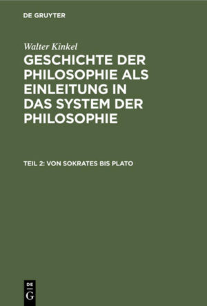 Frontmatter -- INHALTSVERZEICHNIS -- 1. Einleitung -- 2. Sokrates -- 3. Die einseitigen Sokratiker -- 4. Plato -- Anmerkungen -- Namenverzeichnis