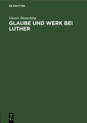 Frontmatter -- Vorwort -- Inhaltsverzeichnis -- 1. Teil. Die Begründung des „guten Werkes" -- 2. Teil: Der Inhalt des „guten Werkes"