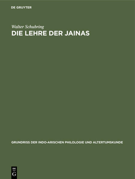Die Lehre der Jainas | Walter Schubring