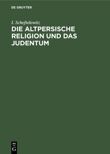 Frontmatter -- Vorwort -- Inhaltsverzeichnis -- Einleitung -- Erster Teil. wesentliche Unterschiede zwischen Judentum und Parsismus -- Zweiter Teil. Gleichartige Religionsvorstellungen im Parsismus und Judentum -- 1. Kapitel. Dämonenglaube im Parsismus und Judentum -- 2. Kapitel. Dynamismus -- 3. Kapitel. Magie -- 4. Kapitel. Apotropaea -- 5. Kapitel. Bedeutungsvolle Zeichen -- 6. Kapitel Gleichartige Mythen -- 7. Kapitel. Ähnliche Sagen und Legenden -- 8. Kapitel. Ähnliche Sittlichkeitslehren -- 9. Kapitel. Ähnliche Kultushandlungen -- 10. Kapitel. Gleichartige Sitten -- 11. Kapitel. Gleichmäßige religiöse Ideenentwicklungen -- 12. Kapitel. § 74. Gleichartige poetische Bildet und allgemein menschliche Gedanken -- 13. Kapitel. § 75. Ähnliche Begriffsentwicklungen -- 14. Kapitel. Fravasismus -- 15. Kapitel. Der Unsterblichkeitsglaube im Alten Testament. Seine vom Parsismus unabhängige Entwicklung -- 16. Kapitel. Dem Parsismus ähnliche Vorstellungen über das Schicksal der Seele unmittelbar nach dem Tode in den nachexilischen Religionsschriften -- 17. Kapitel. Heilserwartungen unmittelbar nach dem Tode -- 18. Kapitel. Die Auferstehung -- 19. Kapitel. Entlehnungen parsischer Vorstellungen aus dem Judentum -- 20. Kapitel. Entlehnung einer persischen und jüdischen Vorstellung aus dem Babylonischen -- Nachträge und Berichtigungen -- Sachregister -- Autorenregister -- Backmatter