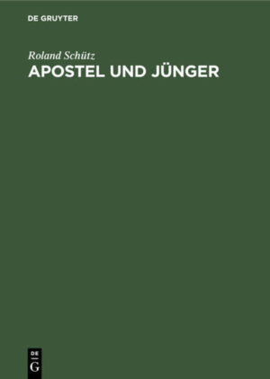 Frontmatter -- Vorwort -- Inhaltsverzeichnis -- Einleitung -- Kap. I. Begriffliche Grundlegung. Die Unterscheidung zwischen Aposteln und Jüngern -- Kap. II. Literarkritische Untersuchung über die Quellen in der Apostelgeschichte -- Kap. III. Der geschichtliche Ursprung der Apostel und Jünger -- Kap. IV. Griechisch-hellenistische und judenchristlich-palästinische Elemente in der Synopse -- Kap. V. Prolegomena zu einer Geschichte des Urchristentums -- Schluß -- Backmatter