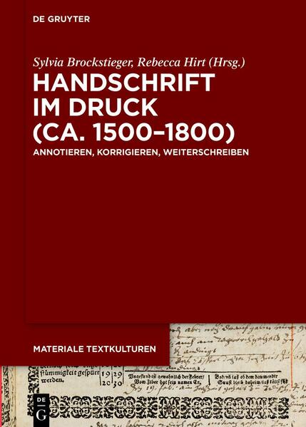 Handschrift im Druck (ca. 1500-1800) | Sylvia Brockstieger, Rebecca Hirt