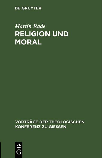 Frontmatter -- Vorwort -- These 1: Die deutsch-evangelische Theologie unserer Cage vernachlässigt die ethischen Probleme -- These 2: Die Ethik, auch die evangelisch-theologische, hat vielfach de Bug gehabt, das Aeftehende zu sauktionieren, und damit dem Ernst des christliche Sitteagesekes Abbruch gethan -- These 3: Die Moral der Bergpredigt ist durchführbar -- These 4: Religion und Moral sind selbständige Größen- die ebenso getrennt wie vereint Vorkommen -- These 5: Das Besen des Christentums ist die Identität von Religion und Moral -- These 6: Der diesen Standpunkt als „Moralismus" verdächtigt, beschuldigt auch Christus des Moralismus -- Backmatter