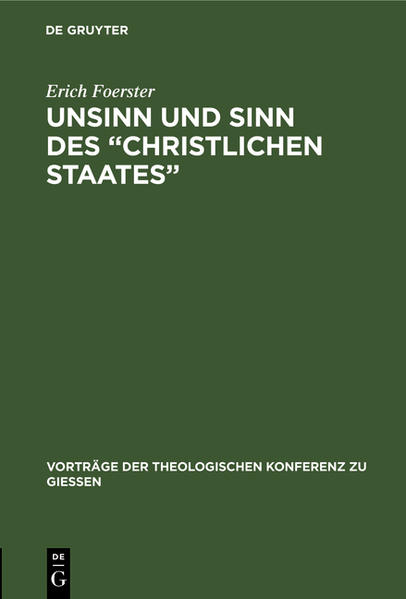 Frontmatter -- Meinen Hörern in fünfzig Semestern und den Mitgliedern des Seminars für Geschichte der christlichen Religion an der Universität Frankfurt am Main gewidmet -- Einleitung -- 1. Was nicht und was wirklich heißt in Luthers Sinn „Christlich" -- 2. Luthers Lehre vom christlichen Untertan und von christlicher Obrigkeit -- 3. Luthers Lehre und die heutige Lage -- Nachwort -- Inhalt -- Backmatter